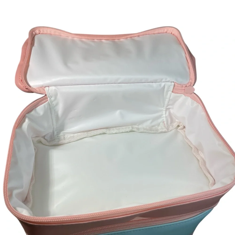 Jadelynn Brooke Pink and White Striped Kids Cosmetic Bag